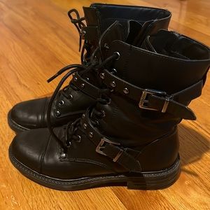 GUESS Black Combat Boots Size 8